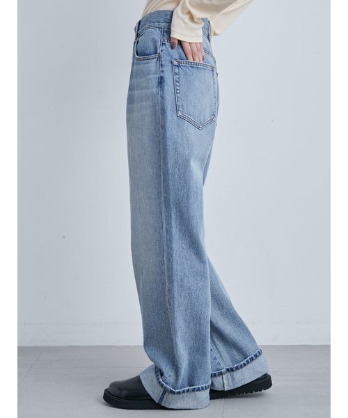 裾折り返しストレート美脚デニム（デニムパンツ）｜MIESROHE