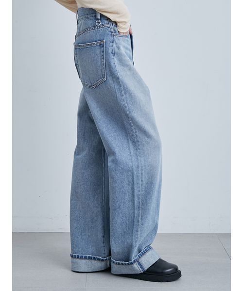 MIESROHE（ミースロエ）の「裾折り返しストレート美脚デニム（デニム