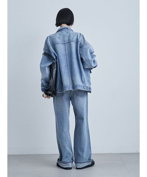 裾折り返しストレート美脚デニム（デニムパンツ）｜MIESROHE