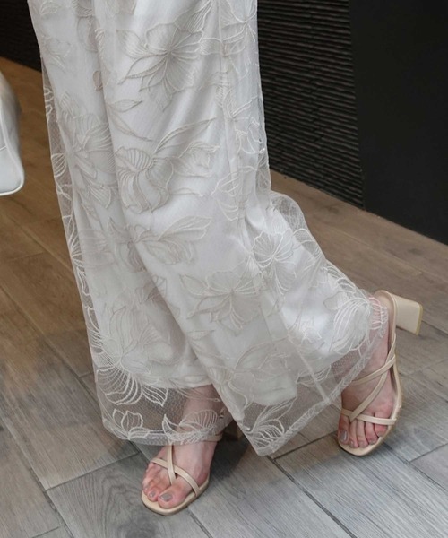 CORNERS（コーナーズ）の「チュール花柄刺ストレートパンツ【セットアップ可能】（その他パンツ・レディース・ブラック/ベージュ系その他・M）」の13枚目の写真