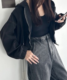 wears（ウェアーズ）の「デニムショートパーカージャケット（パーカー・レディース）」