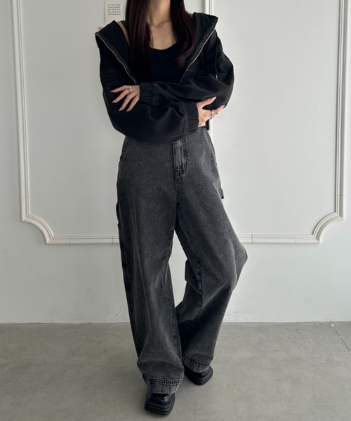 wears（ウェアーズ）の「デニムショートパーカージャケット（パーカー・レディース・ブラック/ブルー・FREE）」の17枚目の写真
