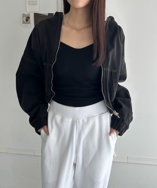 wears（ウェアーズ）の「デニムショートパーカージャケット（パーカー・レディース・ブラック/ブルー・FREE）」の15枚目の写真