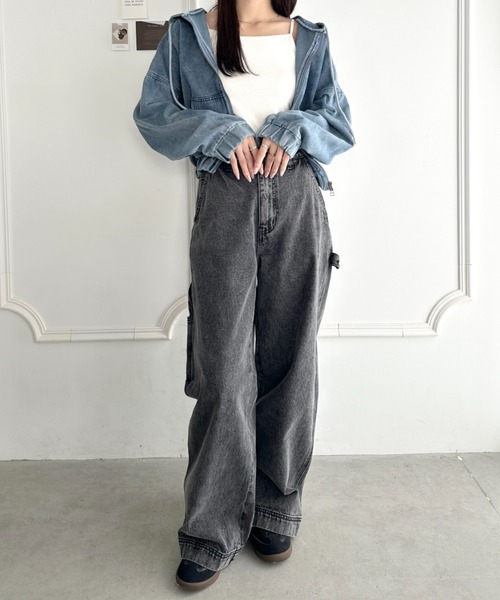wears（ウェアーズ）の「デニムショートパーカージャケット（パーカー・レディース・ブラック/ブルー・FREE）」の19枚目の写真
