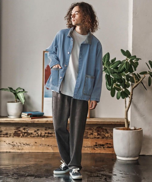 CAMBIO（カンビオ）の「mj10974- 異素材切り替えスタンドカラージャケット(25153CM)（その他アウター・メンズ・ブルー/ブラック/ネイビー・L/M/S）」の9枚目の写真