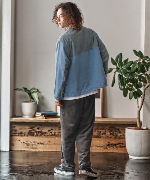 CAMBIO（カンビオ）の「mj10974- 異素材切り替えスタンドカラージャケット(25153CM)（その他アウター・メンズ・ブルー/ブラック/ネイビー・L/M/S）」の10枚目の写真