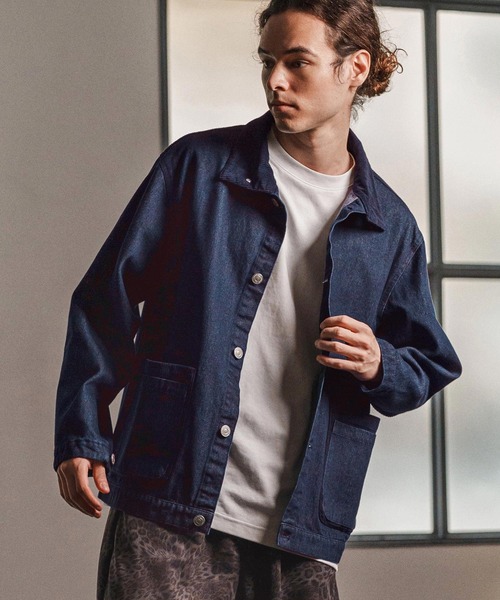 CAMBIO（カンビオ）の「mj10974- 異素材切り替えスタンドカラージャケット(25153CM)（その他アウター・メンズ・ブルー/ブラック/ネイビー・L/M/S）」の12枚目の写真