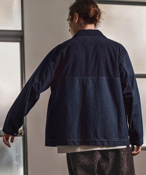 CAMBIO（カンビオ）の「mj10974- 異素材切り替えスタンドカラージャケット(25153CM)（その他アウター・メンズ・ブルー/ブラック/ネイビー・L/M/S）」の13枚目の写真