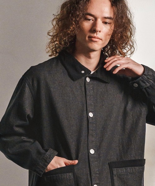 CAMBIO（カンビオ）の「mj10974- 異素材切り替えスタンドカラージャケット(25153CM)（その他アウター・メンズ・ブルー/ブラック/ネイビー・L/M/S）」の18枚目の写真