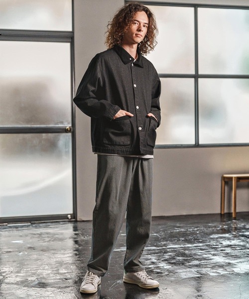 CAMBIO（カンビオ）の「mj10974- 異素材切り替えスタンドカラージャケット(25153CM)（その他アウター・メンズ・ブルー/ブラック/ネイビー・L/M/S）」の21枚目の写真