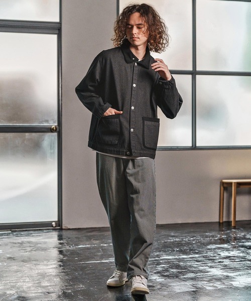 CAMBIO（カンビオ）の「mj10974- 異素材切り替えスタンドカラージャケット(25153CM)（その他アウター・メンズ・ブルー/ブラック/ネイビー・L/M/S）」の22枚目の写真