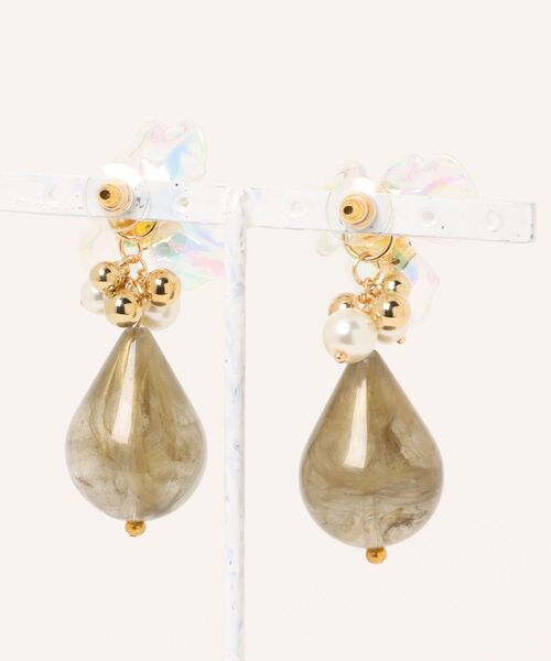 VIBGYOR（ヴィブジョー）の「【S.coeuf】2wayピアス　大ぶりオーロラフラワー×しゃらしゃらドロップチャーム(MA)（ピアス（両耳用）・レディース・その他・FREE）」の5枚目の写真