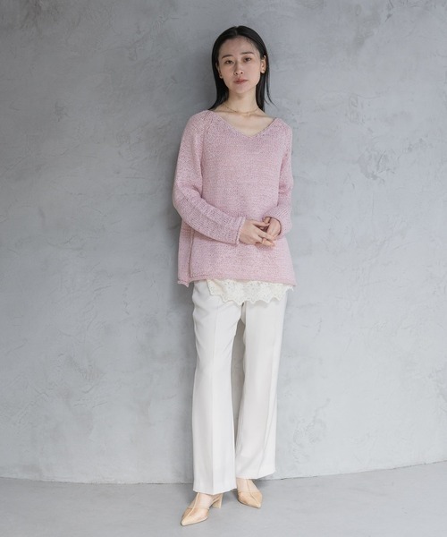 A part by（アパートバイ）の「≪追加3≫レースキャミチュニック（チュニック・レディース・ブラック/アイボリー・FREE）」の4枚目の写真