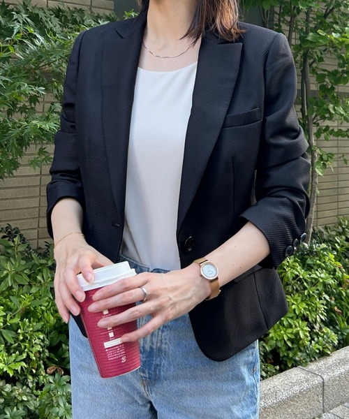 etre pret(エトレプレ)の「多サイズ対応 ブラックテーラードジャケット(スーツジャケット・レディース・ブラック・5号/7号/9号/11号/13号)」の1枚目の写真