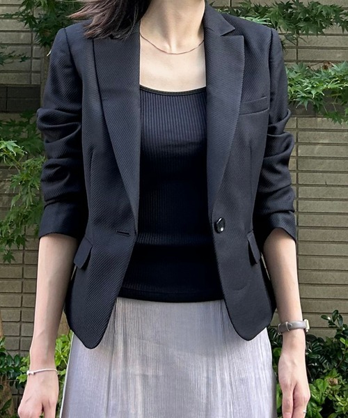etre pret(エトレプレ)の「多サイズ対応 ブラックテーラードジャケット(スーツジャケット・レディース・ブラック・5号/7号/9号/11号/13号)」の8枚目の写真