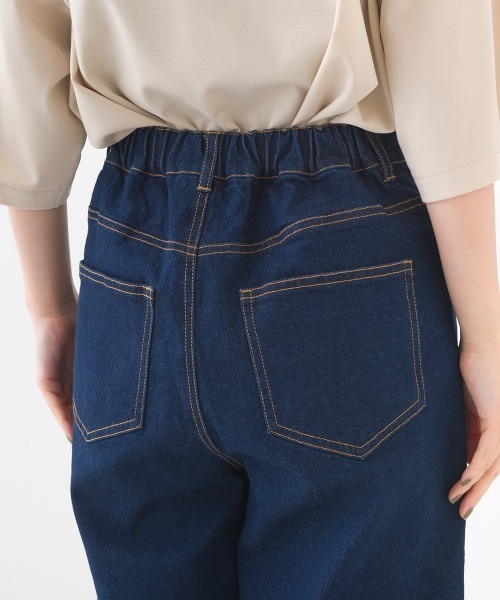 OMNES（オムネス）の「12oz ウォッシュ加工ハイウエストバルーンデニムパンツ（デニムパンツ・レディース・ブルー/ネイビー・LARGE/MEDIUM/SMALL）」の4枚目の写真