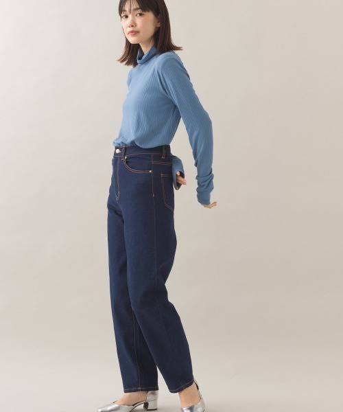 OMNES（オムネス）の「12oz ウォッシュ加工ハイウエストバルーンデニムパンツ（デニムパンツ・レディース・ブルー/ネイビー・LARGE/MEDIUM/SMALL）」の22枚目の写真