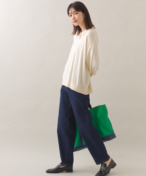 OMNES（オムネス）の「12oz ウォッシュ加工ハイウエストバルーンデニムパンツ（デニムパンツ・レディース・ブルー/ネイビー・LARGE/MEDIUM/SMALL）」の21枚目の写真