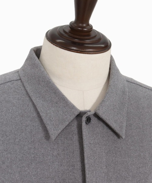 ANGENEHM（アンゲネーム）の「ms6205-Mixed Fabric Panel Shirt シャツ(AG05-018acf)（シャツ/ブラウス・メンズ・ベージュ/グレー・S/L/M）」の22枚目の写真