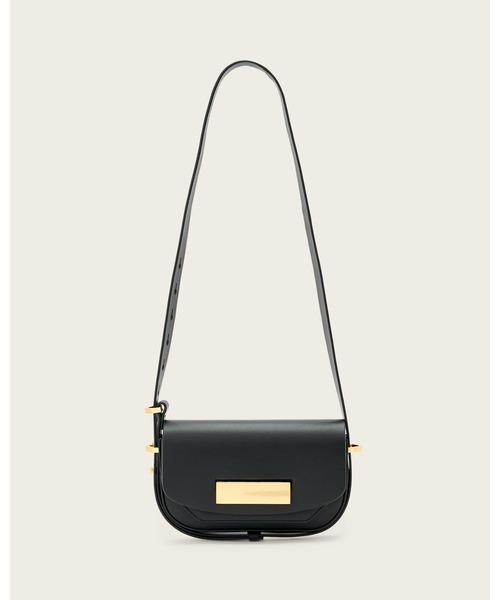 ALLSAINTS(オールセインツ)の「ETTA LEATHER SATCHEL CROSSBODY BAG | ETTA レザー サッチェル クロスボディ バッグ(ショルダーバッグ・レディース・ブラック・ONE SIZE)」の1枚目の写真