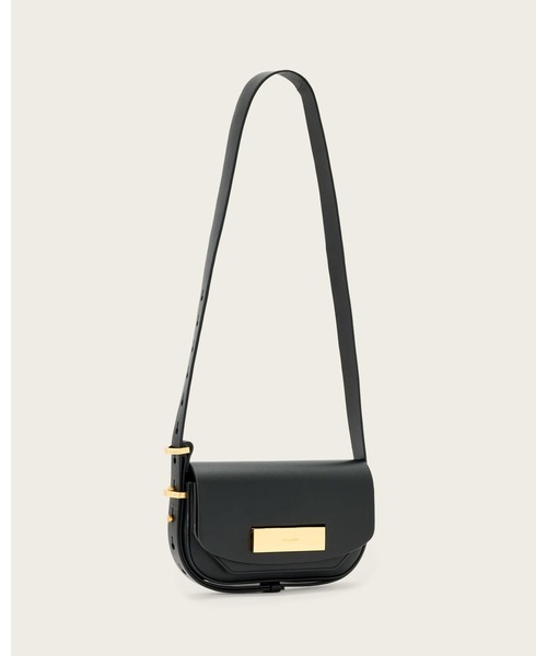 ALLSAINTS(オールセインツ)の「ETTA LEATHER SATCHEL CROSSBODY BAG | ETTA レザー サッチェル クロスボディ バッグ(ショルダーバッグ・レディース・ブラック・ONE SIZE)」の9枚目の写真