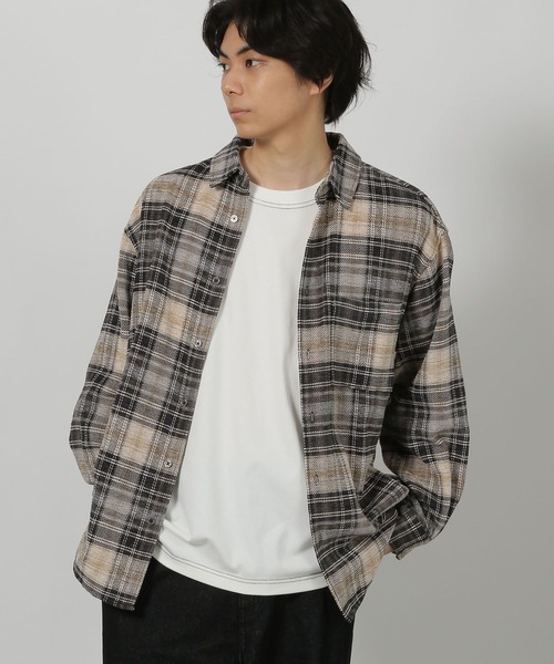 LAKOLE（ラコレ）の「モールアソートシャツ長袖 / 580269（シャツ/ブラウス・メンズ・ブラック/ブルー/ベージュ/グリーン・LARGE/MEDIUM）」の3枚目の写真