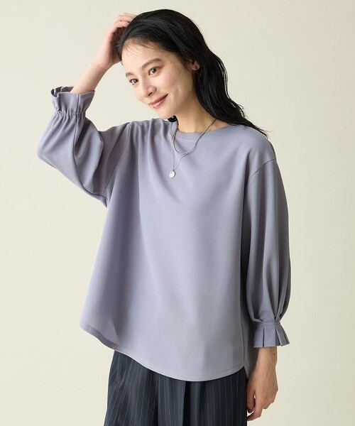 ANY（エニィ）の「コンフォータブルブラウス（Tシャツ/カットソー・レディース・ブラック系/スカイブルー系/ダークグリーン系/オレンジ系/ライトグレー系・F）」の4枚目の写真