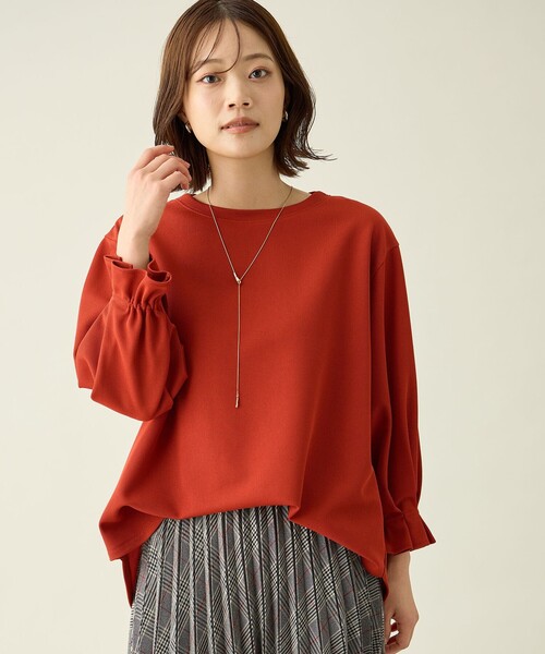 ANY（エニィ）の「コンフォータブルブラウス（Tシャツ/カットソー・レディース・ブラック系/スカイブルー系/ダークグリーン系/オレンジ系/ライトグレー系・F）」の5枚目の写真