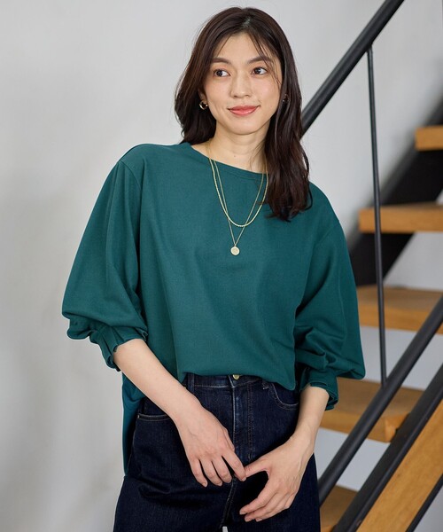 ANY（エニィ）の「コンフォータブルブラウス（Tシャツ/カットソー・レディース・ブラック系/スカイブルー系/ダークグリーン系/オレンジ系/ライトグレー系・F）」の7枚目の写真