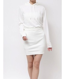 BACK OPENドッキングスウェットパーカーワンピース