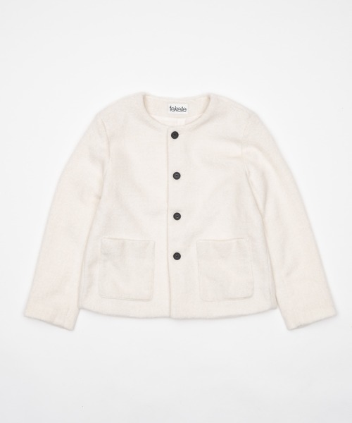 FEKETE（フェケテ）の「no collar wool shaggy jacket / ノーカラー