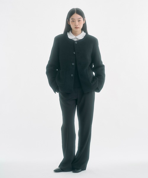 FEKETE（フェケテ）の「no collar wool shaggy jacket / ノーカラー