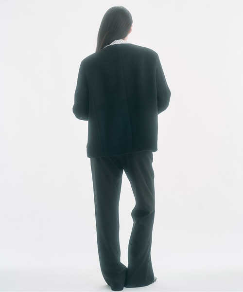 FEKETE ノーカラーウールシャギージャケット no collar wool shaggy jacket / ノーカラーウールシャギー