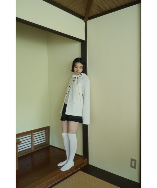 セール】no collar wool shaggy jacket / ノーカラーウールシャギー