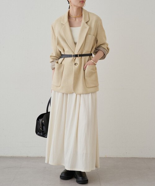 LOUNGEDRESS（ラウンジドレス）の「フェイクスウェードジャケット（テーラードジャケット・レディース・キャメル/ベージュ・FREE）」の7枚目の写真