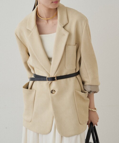 LOUNGEDRESS（ラウンジドレス）の「フェイクスウェードジャケット（テーラードジャケット・レディース・キャメル/ベージュ・FREE）」の11枚目の写真
