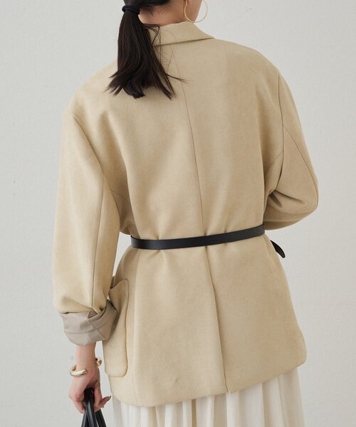 LOUNGEDRESS（ラウンジドレス）の「フェイクスウェードジャケット（テーラードジャケット・レディース・キャメル/ベージュ・FREE）」の14枚目の写真