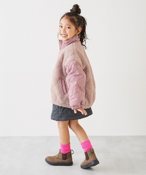 セール】洗える キルティングボア 切り替え スタンドジャケット