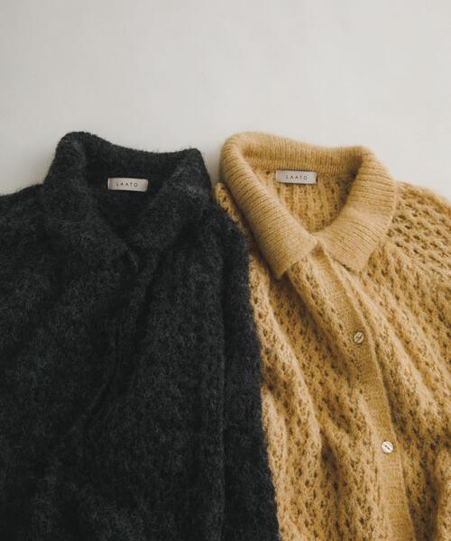 セール】mesh knit polo cardigan（カーディガン/ボレロ）｜LAATO