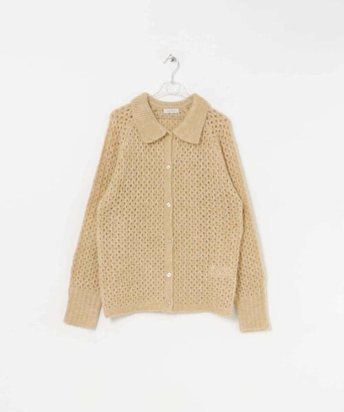 LAATO(ラート)の「mesh knit polo cardigan(カーディガン/ボレロ・レディース・ブルー系その他/マスタード・FREE)」の6枚目の写真