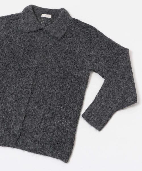 LAATO(ラート)の「mesh knit polo cardigan(カーディガン/ボレロ・レディース・ブルー系その他/マスタード・FREE)」の9枚目の写真