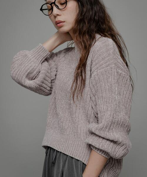 URBAN RESEARCH Sonny Label(アーバンリサーチサニーレーベル)の「モールヤーンニットプルオーバー(ニット/セーター・レディース・グリーン系その他/ピンク/オフホワイト/グレー・FREE)」の3枚目の写真