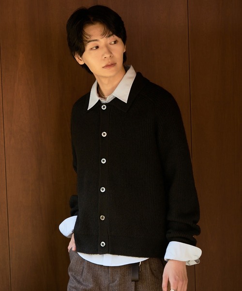LUENNA】Collared Knit Polo Cardigan / 襟付き ニットポロ