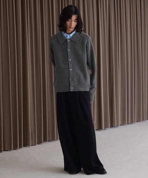 LUENNA(ルエナ)の「【LUENNA】Collared Knit Polo Cardigan / 襟付き ニットポロ カーディガン(カーディガン/ボレロ・メンズ・グレー/ダークブラウン・L/M/S)」の9枚目の写真