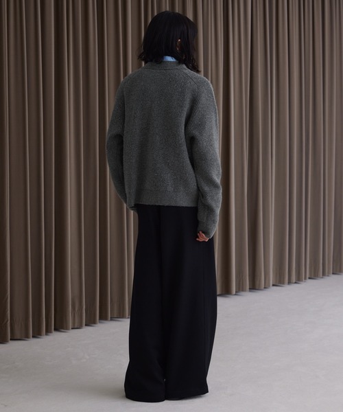 LUENNA(ルエナ)の「【LUENNA】Collared Knit Polo Cardigan / 襟付き ニットポロ カーディガン(カーディガン/ボレロ・メンズ・グレー/ダークブラウン・L/M/S)」の10枚目の写真