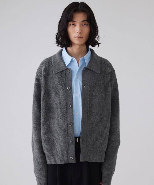 LUENNA】Collared Knit Polo Cardigan / 襟付き ニットポロ