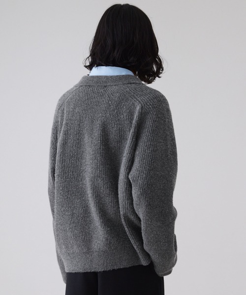 LUENNA】Collared Knit Polo Cardigan / 襟付き ニットポロ