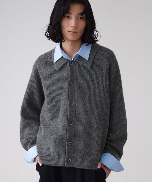 LUENNA】Collared Knit Polo Cardigan / 襟付き ニットポロ