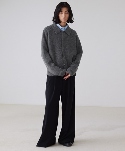 LUENNA】Collared Knit Polo Cardigan / 襟付き ニットポロ