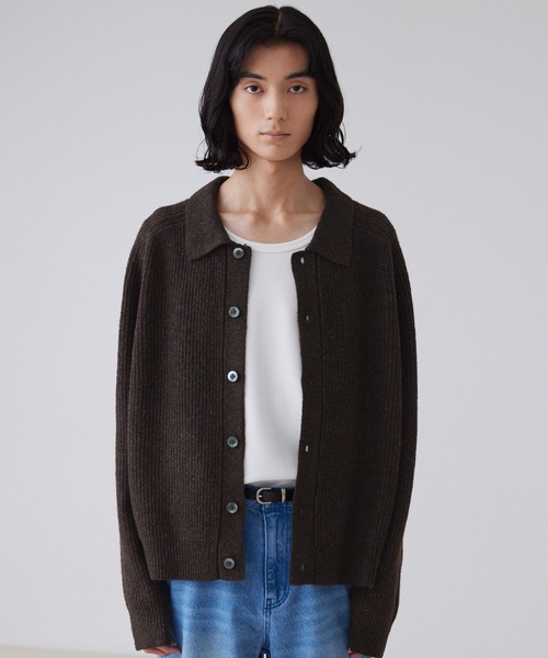 LUENNA】Collared Knit Polo Cardigan / 襟付き ニットポロ